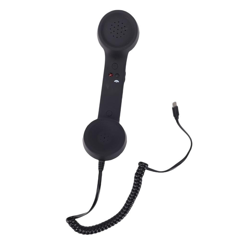 Retro-Telefonhörer mit Lautstärkeregelung, ergonomisch, Typ-C-Kabel, Telefonhörer-Empfänger für Mobiltelefon-Videoanrufe