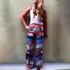 Women Bohemia Long Pants Floral Print Straight Casual Loose Trousers With Micro Fiber Material