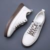 Buty z prawdziwej skóry Męskie buty w stylu casual Marka modowa Obuwie męskie Płaskie buty ze skóry bydlęcej Czarne białe buty