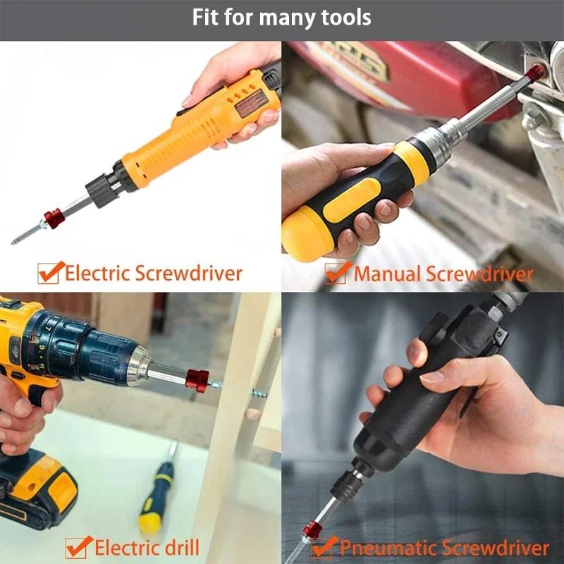 Magnetic Screwdriver Bit PH2 Cross-head 1/4 Inch Hex Shank Screwdriver Holder Ring for House Working Electric Screwdriver Kit
