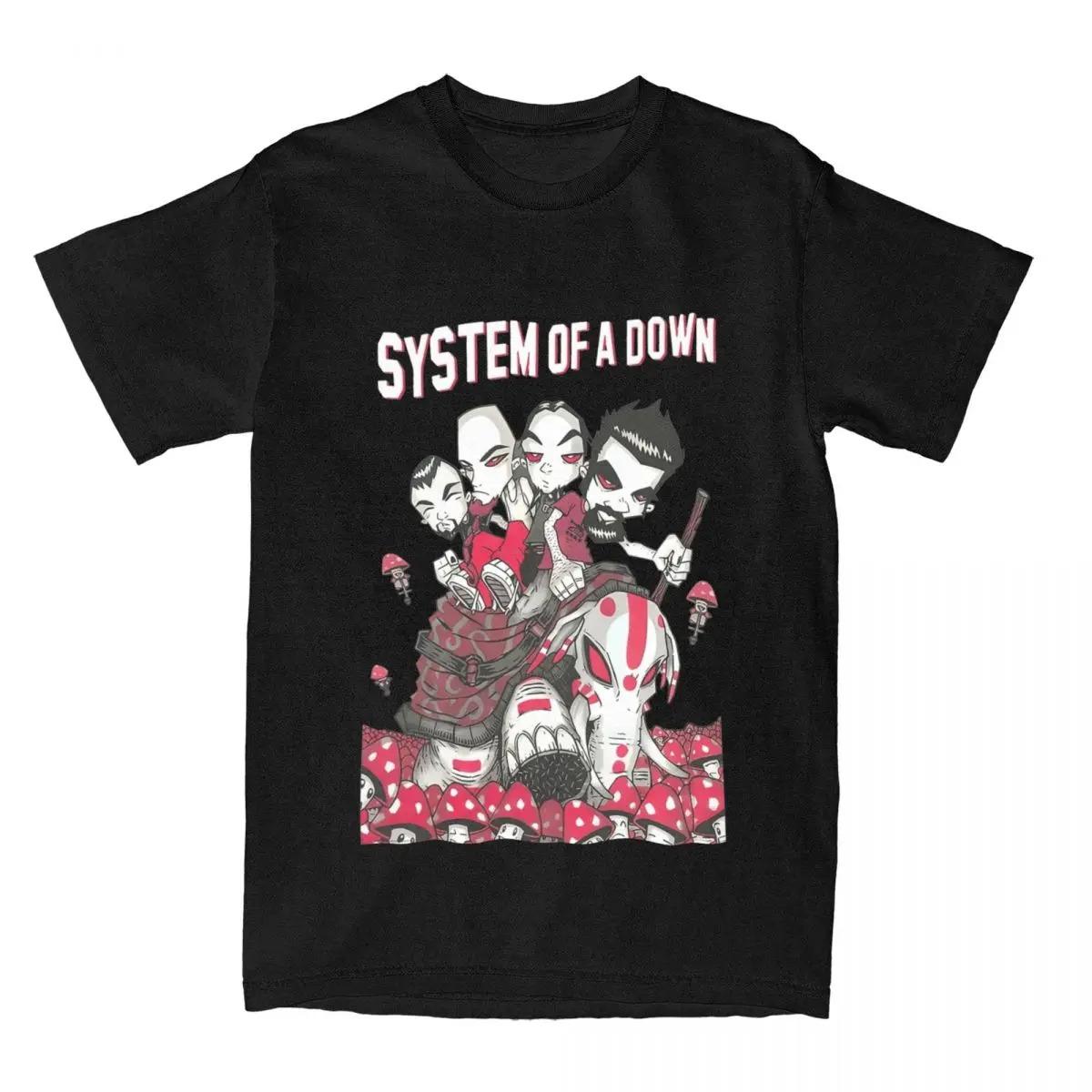 

System Of A Down Cartoon TShirt Heavy Metal Fashion TShirts Short Sleeve Streetwear Tops Summer Short Sleeves Plus Size Loose... S разноцветный