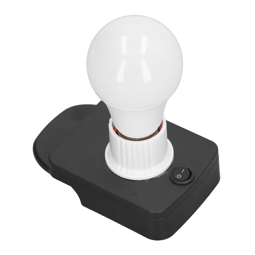 LED Bulb with Battery Adapter 700LM 7W E27 Cordless Lamp Bulb Portable Work Bulb 12‑60V