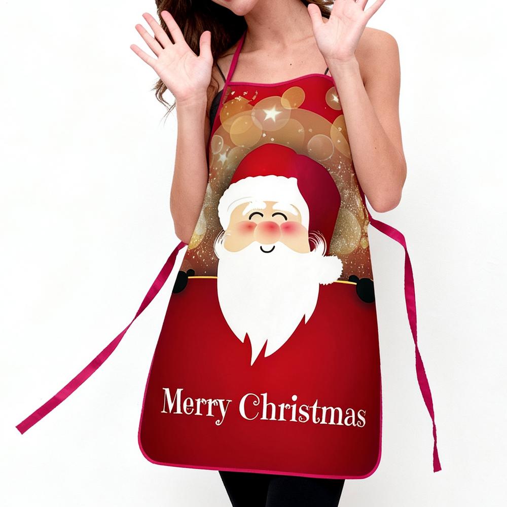 Weihnachtsschürzen für Frauen Koch Wasserdicht Lätzchen Küchenschürzen für Männer Frauen Bäckerin Ehefrau Ehemann Familie Backen Gartenarbeit Nähen