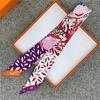 POBING Cashew Print 18m/m Twill Silk Scarves Women Luxury Brand Scarf Bag Ribbons Tie Head Scarf Small Long Skinny Scarf 86*5CM