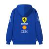Casal Ferrari Fórmula 1 Equipe de Corrida Estampa Zíper Hoodie Solto Casual Blusão com Capuz e Zíper Moda Streetwear Pulôver