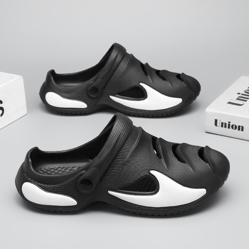 

thick-soled bag head wearing slippers men s Korean version soft-soled beach shoes breathable casual sandals men 36-37 чорний