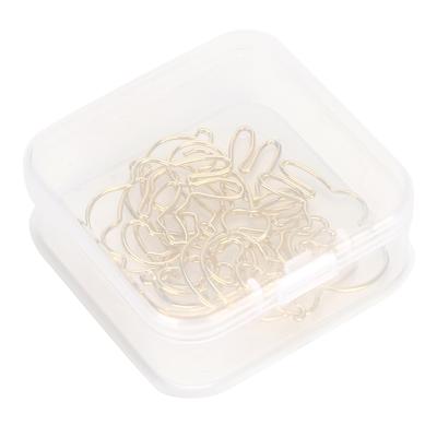 Lot de 20 trombones en forme de lapin en or pour documents de bureau en forme spéciale