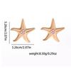 Glam Zircon Starfish Stud Earrings Exaggerated Metal Retro Design Big Piercing Earring Party Zircon Fashion Women's Accessories