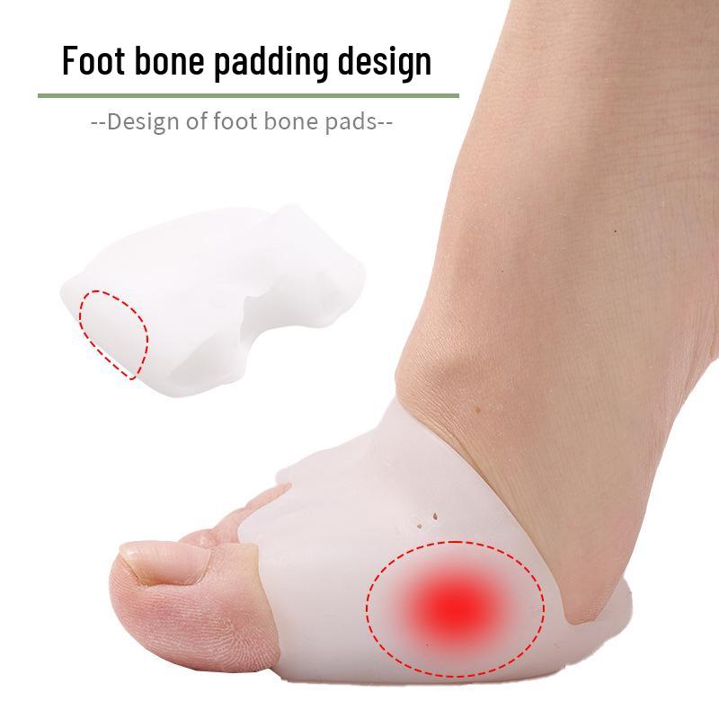 Silikon-Zehentrenner mit zwei Löchern mit Stoßdämpfung und Massage-Zehenkorrektor