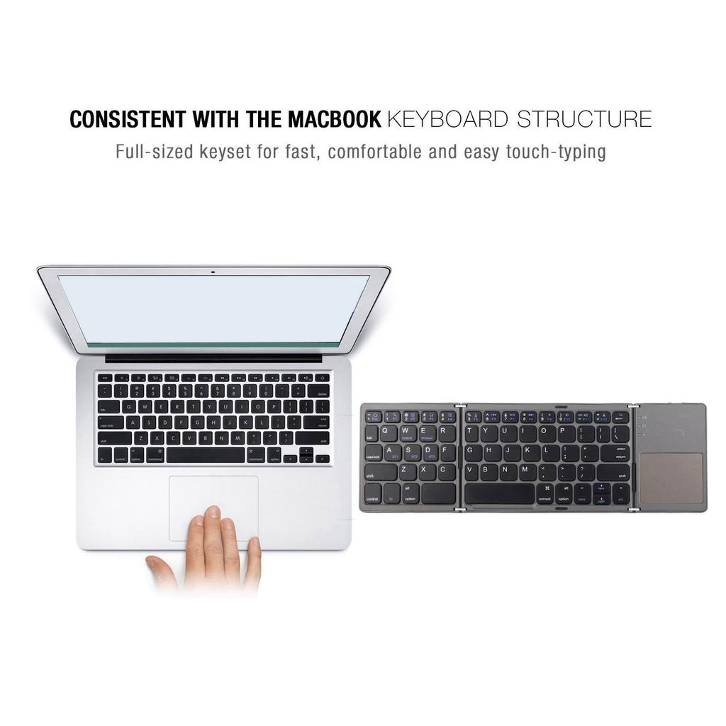   Keyboard Portable Folding DualMode   3.0 Rechargble Fingerboard with Toucad USB Wired(Black )