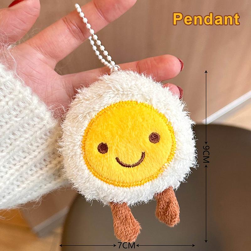 

Мультяшный плюшевый кулон-подвеска для ключей в виде яйца-пашот, брошь, аксессуары, украшения, индивидуальность, креативность, декомпрессионная игрушка