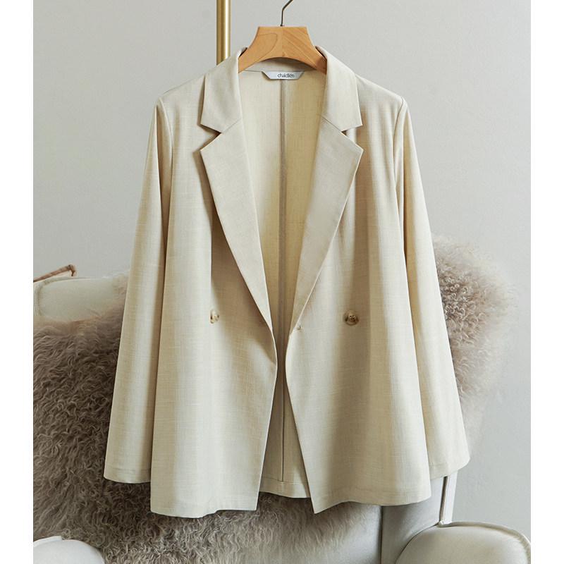 Εκκαθάριση Γυναικείο Λευκό Σιφόν Μπλέιζερ με Κοντό Μανίκι - Κολακευτικό Καλοκαιρινό Σακάκι