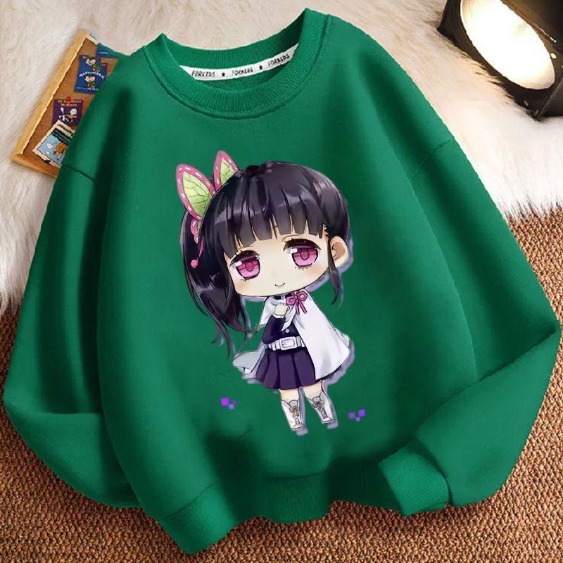 

Loose Demon Slayer Hoodie for Children, Casual Round-neck Hoodie for Boys and Girl Spring and Autumn 160