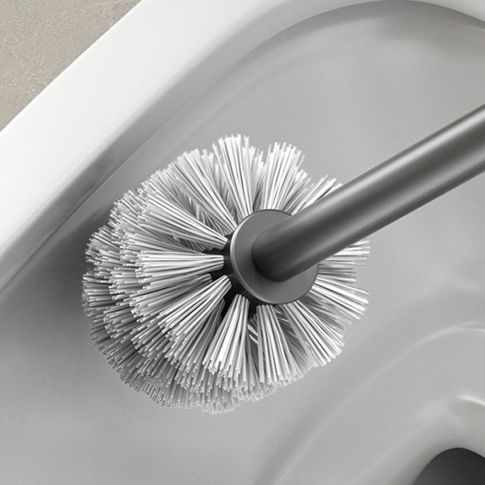 Space Aluminum Toilet Brush Holder Set No Punching Toilet Cleaning Tool  Household Cleaning
