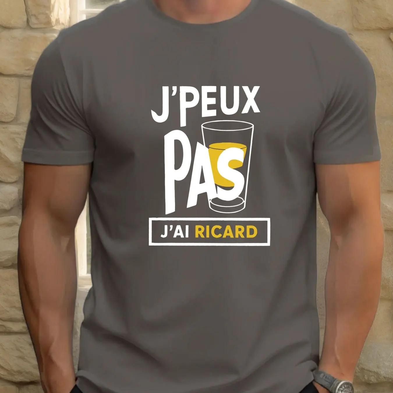 Men JPeux Pas Jai Ricard Graphic Tee  Casual Crew Neck Short Sleeve Summer Style Cotton Blend Regular Fit Men Clothing 4XL