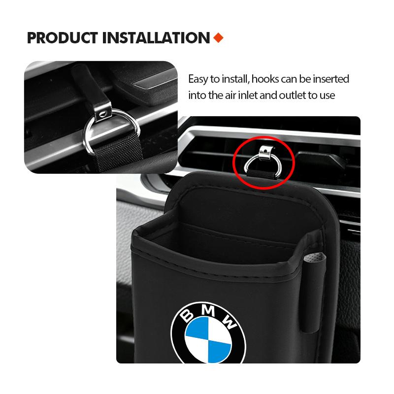 bkrna3 Car Storage Box Phone Charge Air Vent Outlet Pocket Organizer For BMW M Sport M2 M3 M4 M5 M6 E46 E90 E60 F10 F20 E87 X3 X6