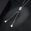 Adjustable Long Pendant Necklace with Extender Chain Minimalist Alloy Jewelry for Women Elegant Layering Piece for Sweaters Dresses