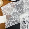 Women's Fashion Flower Lace Shawl Wrap Scarf Tie Knot Front Shoulder Covering Capelet Faux Collar Scarves Waist Belt