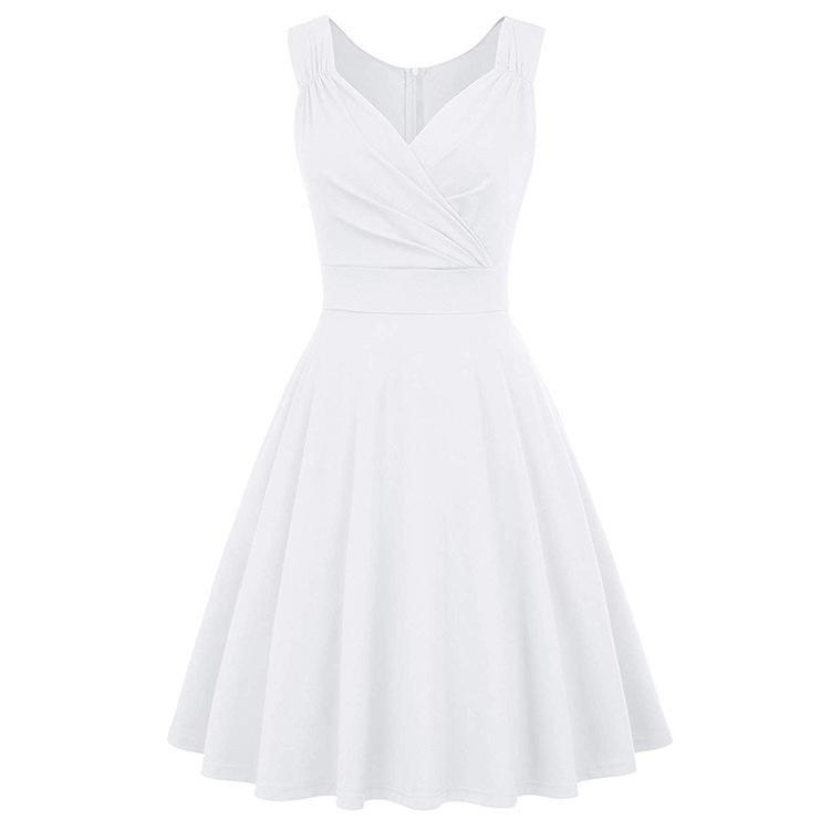 Ärmelloses langes Kleid mit Falten für Damen, Braut, Brautjungfern, Gastgeber, Hochzeit, Party, Midi-Outfit