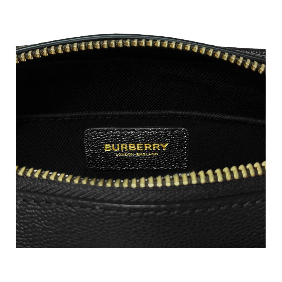 Burberry Borsa a Spalla in Cotone con Logo Piccola da Donna Nera 81140741