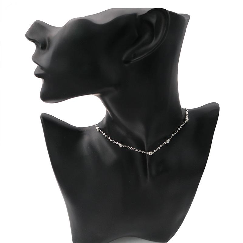 European & American Multi-layer Crystal Choker with Copper Beads