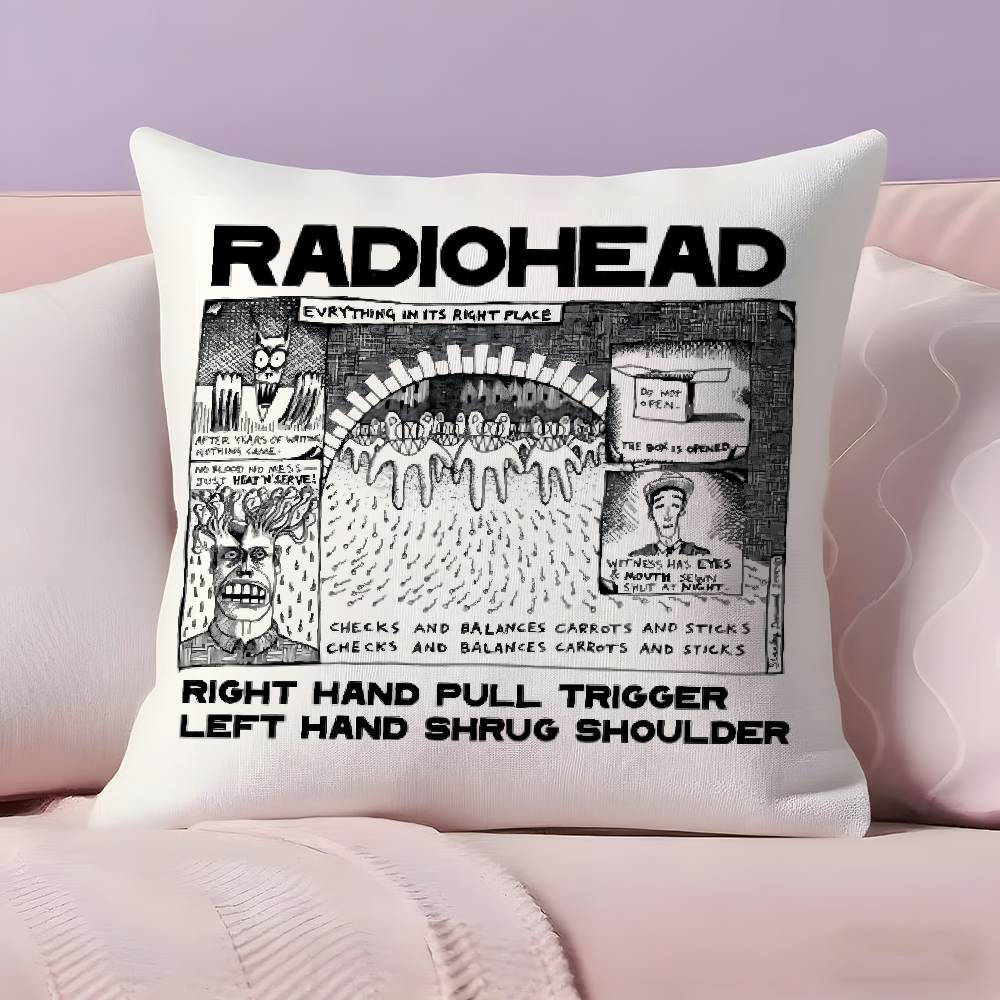 Music R-Radiohead Pillow Case  Ultra Soft Skin Friendly Fabric Cloud Like Comfort & Concealed Zipper