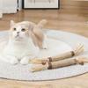2Pcs Silvervine Sticks Cat Toys, Natural Kitten Teething Chew Toys, Sisal Wrapped Catnip Toys for Kittens & Cats, Wooden Teeth Cleaning Tool for