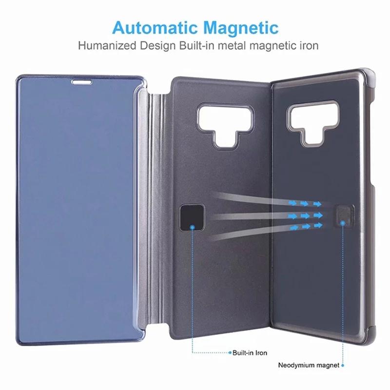 Mirror Smart Case For Xiaomi Redmi Note 13 14 12 11 10 Pro Plus Redmi Note 12S 11S 10S 13C 12C 14C Flip Stand Phone Cover