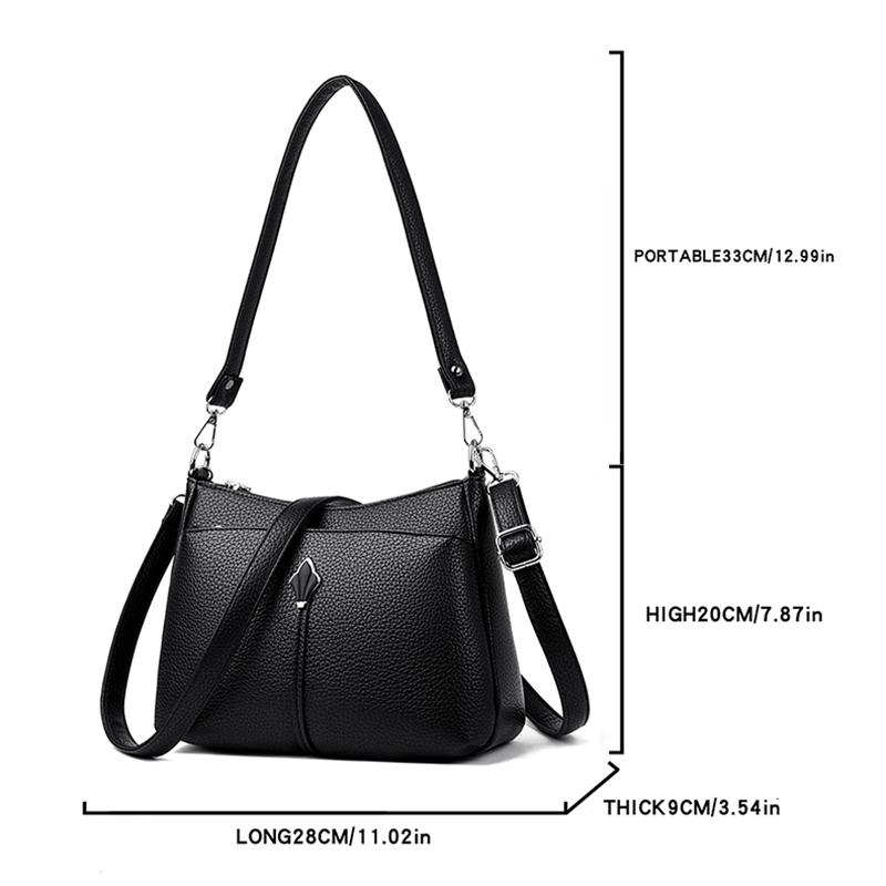 High Quality Soft Leather Handbag Women Luxury Purses Female Bag Designer Brand Ladies Shoulder Crossbody Bag Midlife Mom Bag