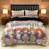 5Toubun Pattern Bedding Quilt Set Quilt Cover Pillowcase Home Birthday Gift(1 * duvet cover + 2 * pillowcase, without core)