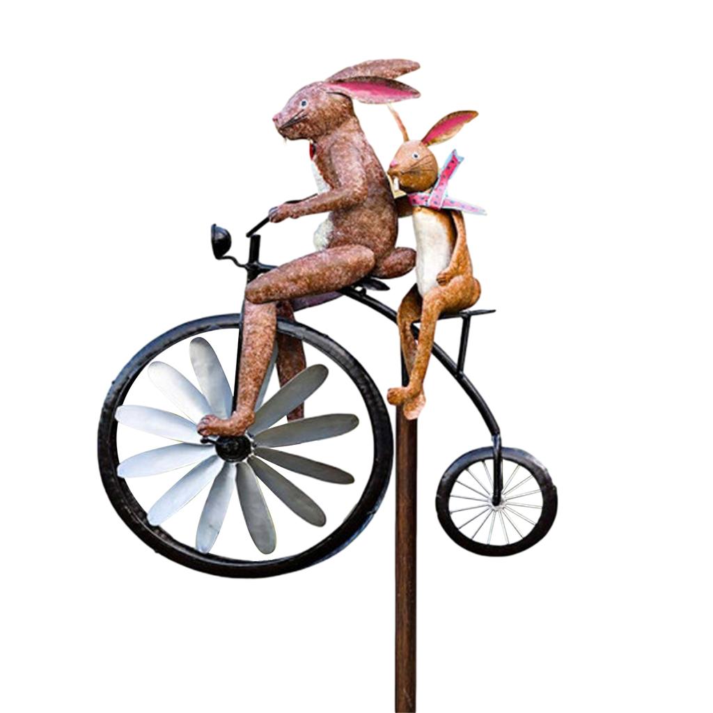 Vintage Bicycle Wind Spinner Metal Wind Spinner Animal Motorcycle Windmill Frog Riding Motorcycle For Yard And Garden Decoration