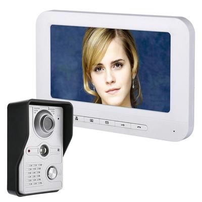 Visiophone filaire avec écran LCD de 7 pouces, interphone vidéo visuel, haut-parleur, système d'interphone avec caméra IR extérieure étanche, sonnette