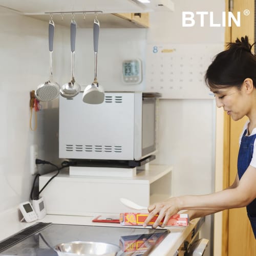 BTLIN Magnetic Range Hood Hooks, Stainless Steel, Rust-Proof, Kitchen Tool Hooks for Refrigerators, Range Hoods, and Bathrooms, 5 Hooks, W26 X D4.5 X