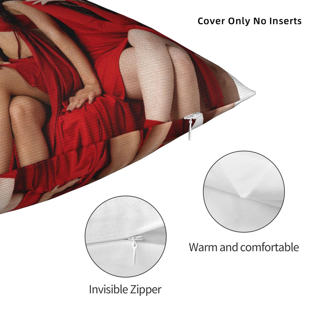 New Kpop Style Girls Katseyes Pillow Cover Comfy Cushion Cover Vintage Pillow Case For Sofa Car Home Decor