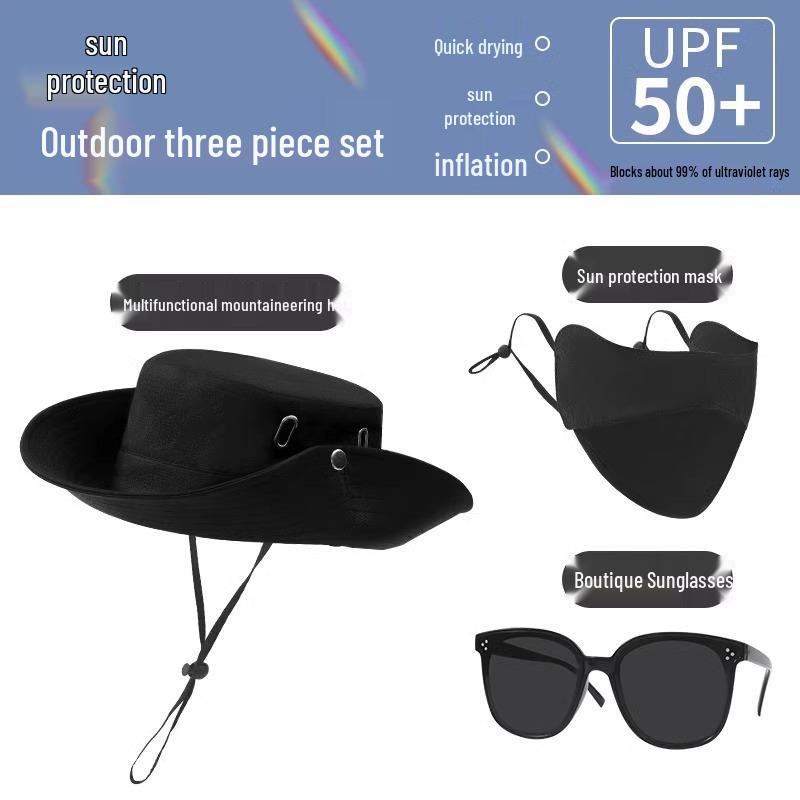 

Three-Piece Women s Cowboy Hat Set - Summer Large Brim, Sunshade, Fisherman Style with Newcomer Discount