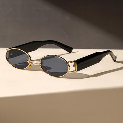 1PC Unisex Plastic Fashion Oval Sunglasses UV Protection for Street Photography Beach Travel Party Driving