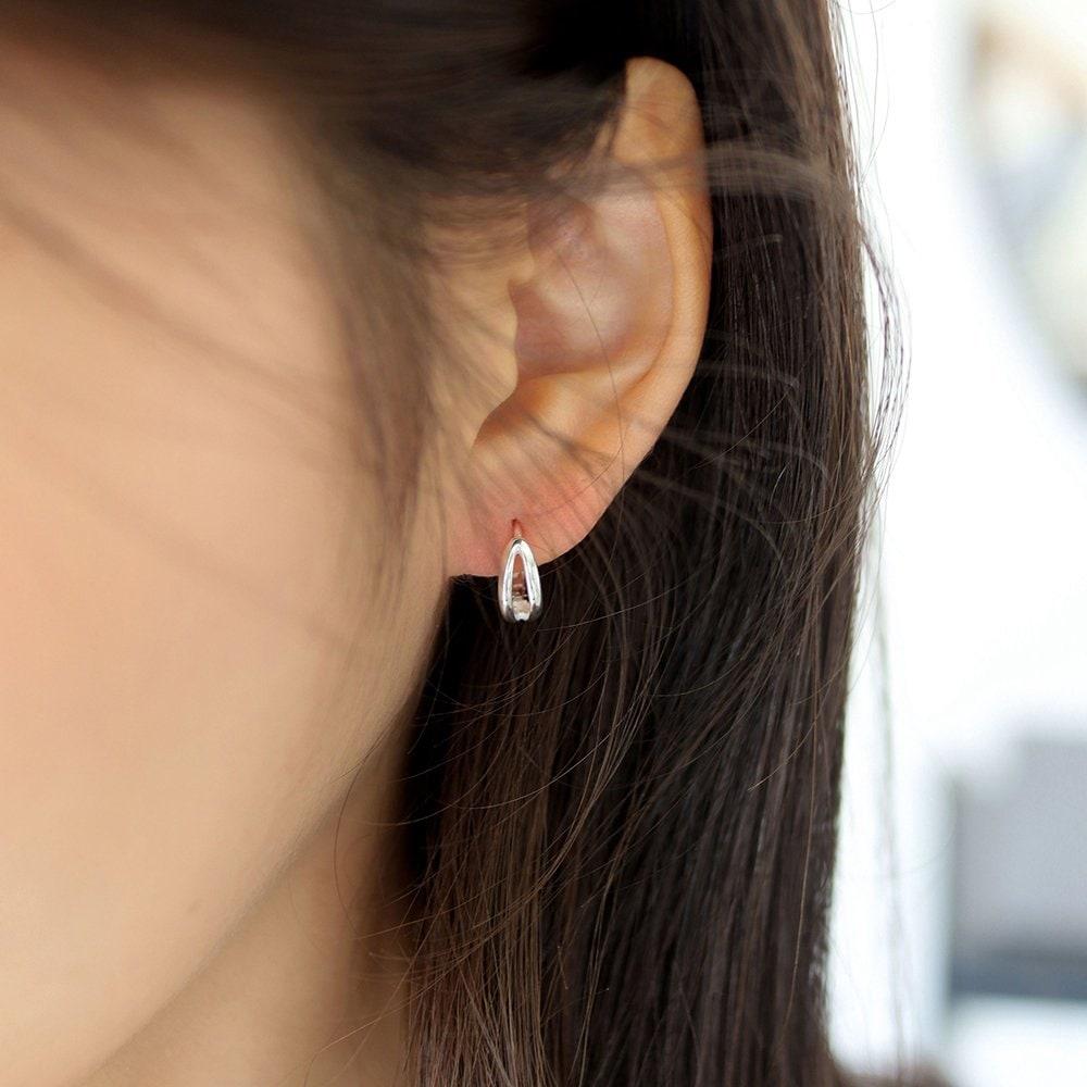 Silver 925 Onring One-Touch Earrings