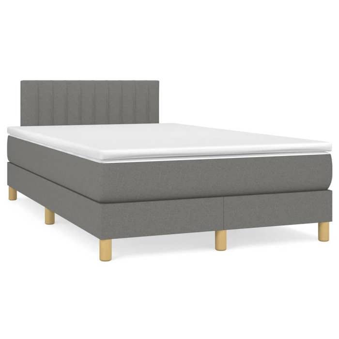 Maison Exclusive - Sommier à lattes de lit avec matelas Gris foncé 120x200cm Tissu