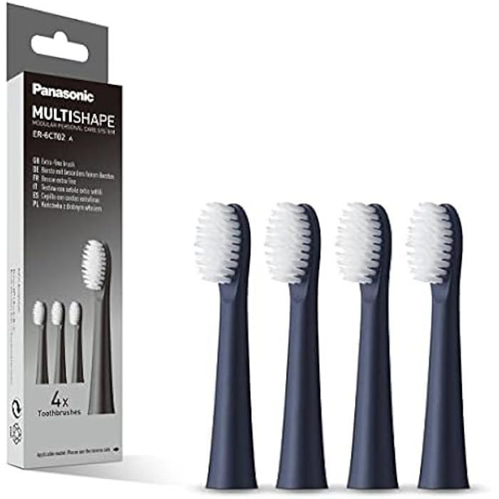 Panasonic MULTISHAPE ER-6CT02A303 | Têtes De Brosse À Dents Remplacement, 4 X Extra-Fine, Compatible Système MULTISHAPE