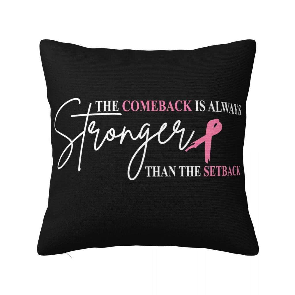 Football Breast Cancer Breast Cance Square Pillow Cases Cushion Cover Fashion Zipper Decorative Pillowcase for Car 45x45cm