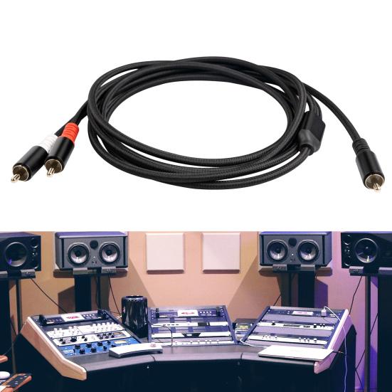 Audio Cable Professional RCA Male to Double-shielded Gold-plated 2 RCA Male Stereo Audio