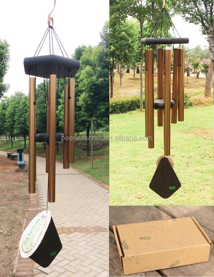 Large 18\" Bohemian Style Wind Chime 6 Tubes with 5 Colorful Christmas Outdoor Bell Decorations