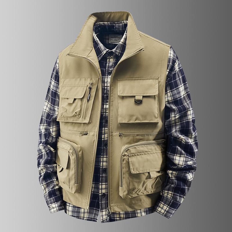 Men's Outdoor Workwear Multi-Pocket Vest - Thin, Sleeveless Fishing & Photography Jacket