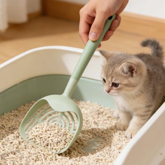 Cat Litter Sifting Scoop Cat Poop Scooper with Detachable Long Handle Litter Sifting Shovel for Quick Cleaning Litter Box Cat Waste