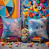 Cute Cured Animals Pictures Lovely Pillow Case Anti-Dustmite Pillowcase Invisible Zipper Silky Short Plush Sofa Cushion Cover