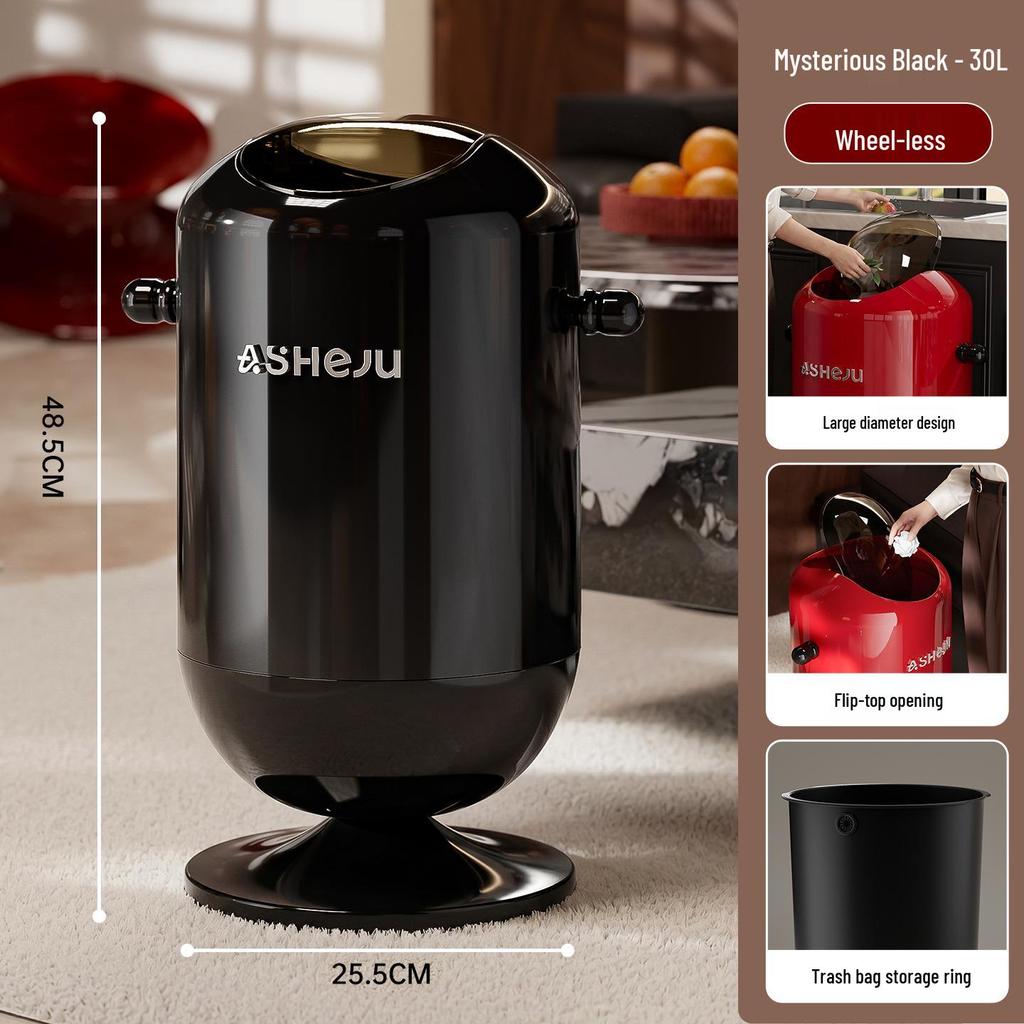 2026 Flip-Top Double Bin Trash Can with Wheels, Lid, for Home, Living Room, Bedroom & Bathroom.