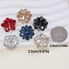 Crystal Flower Metal Alloy Buttons for Sewing DIY Decorative Button for Wool Coat Fur Coat Clothing Accessories