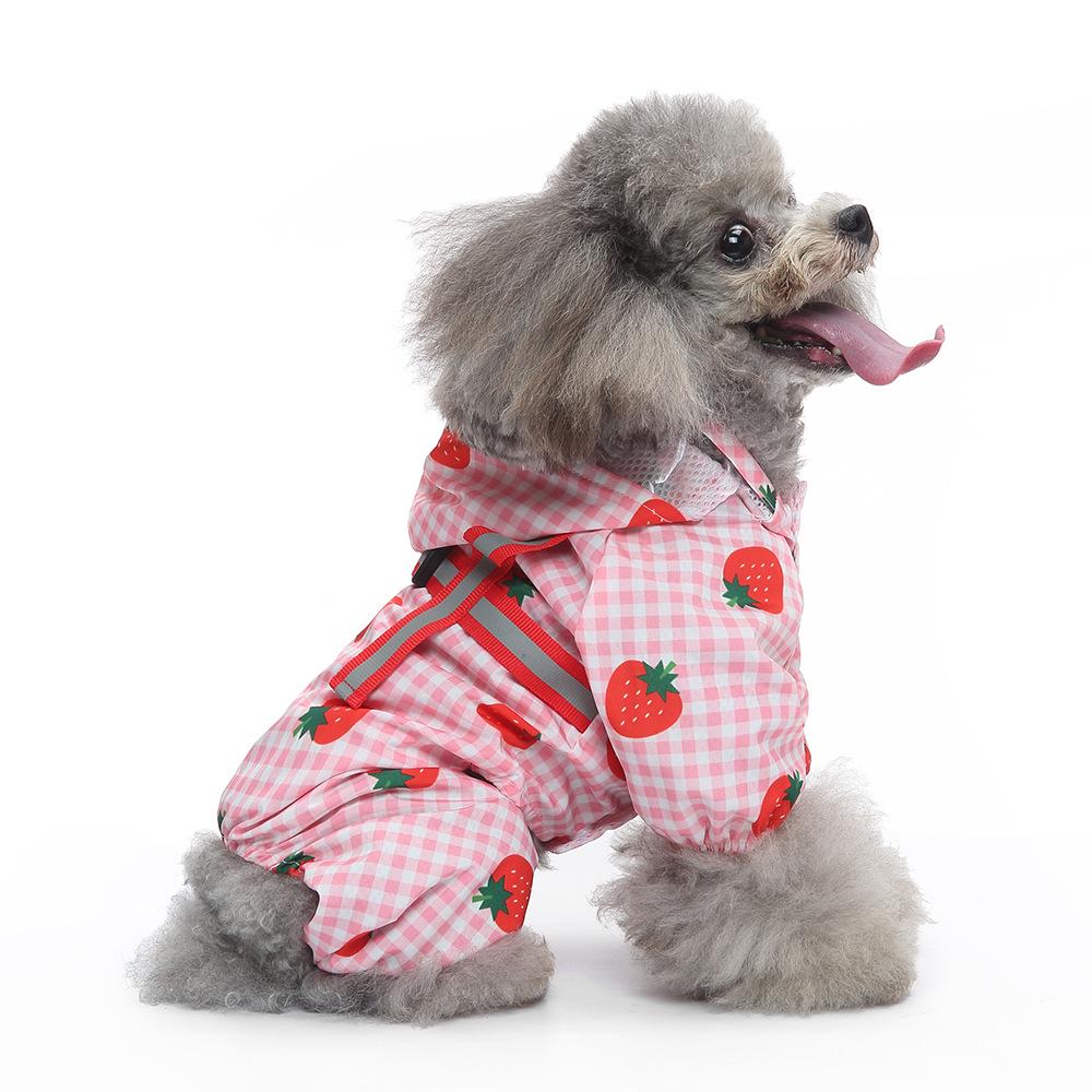 Universal Dog Raincoat with Foot Covers & Leash Access, Animal Design & Belly Wrap - Fits Small to Large Breeds