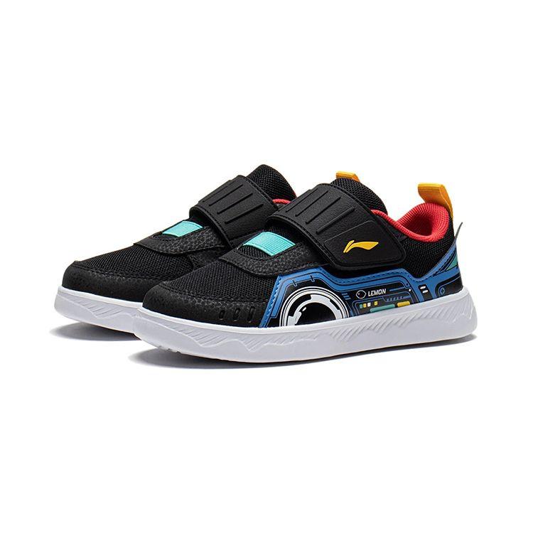 Li Ning Comfortable Versatile Non-Slip Shock Absorbing Wear-Resistant Casual Shoes Kids Shoes Black YKNS034-5