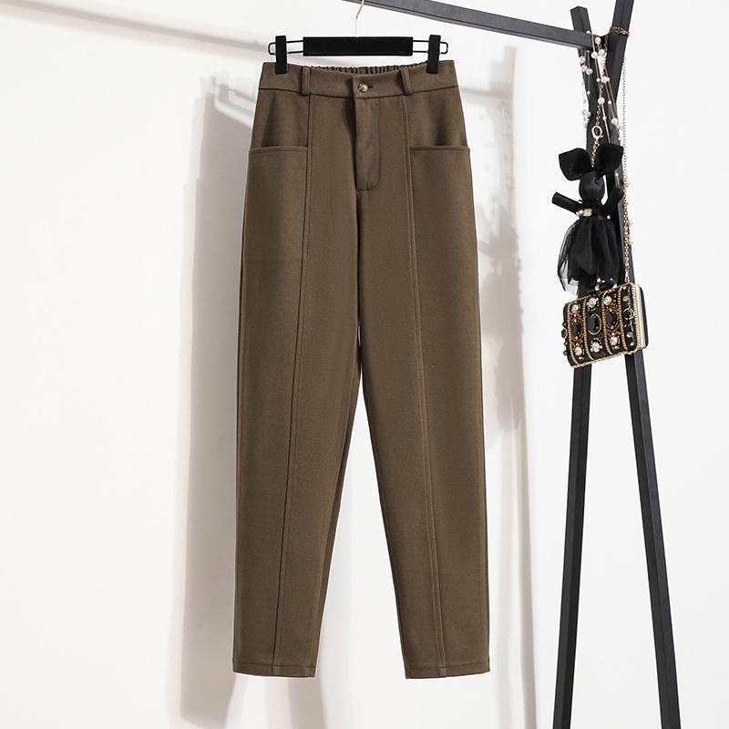 

MOJTA женские весенне-осенние повседневные свободные брюки больших размеров с высокой талией, брюки L темно-коричневого